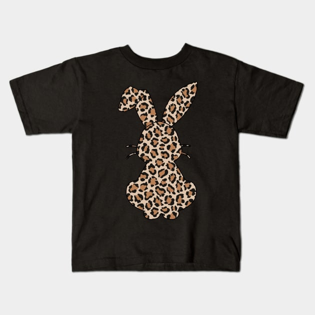 Leopard Bunny Rabbit Funny Easter Costume Kids T-Shirt by cruztdk5